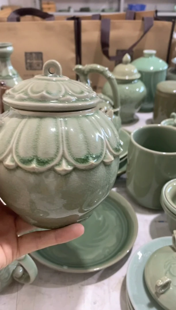 瓷片百级碎冰裂纹茶叶罐 瑕疵处理 一个
