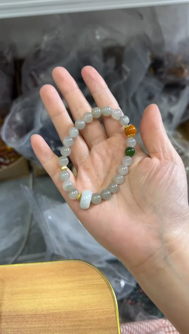 手链未镶嵌和田玉和田玉烟紫蜜蜡跑环款手串[1236]