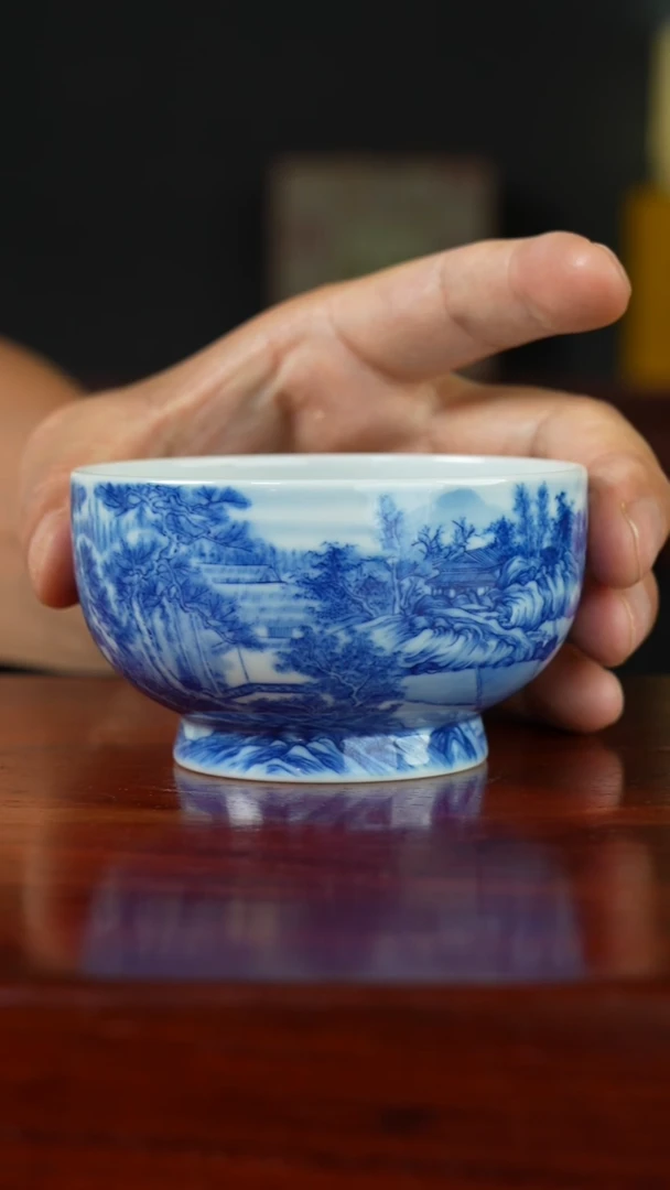 祖传窑真柴窑传承400年耕栽图单杯