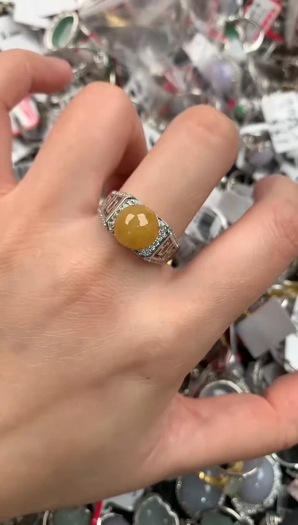 银S925镶嵌戒指翡翠333               4