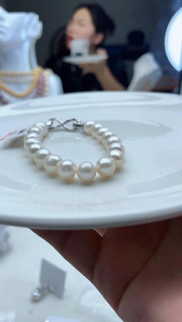 未镶嵌淡水珍珠手链白珠手链