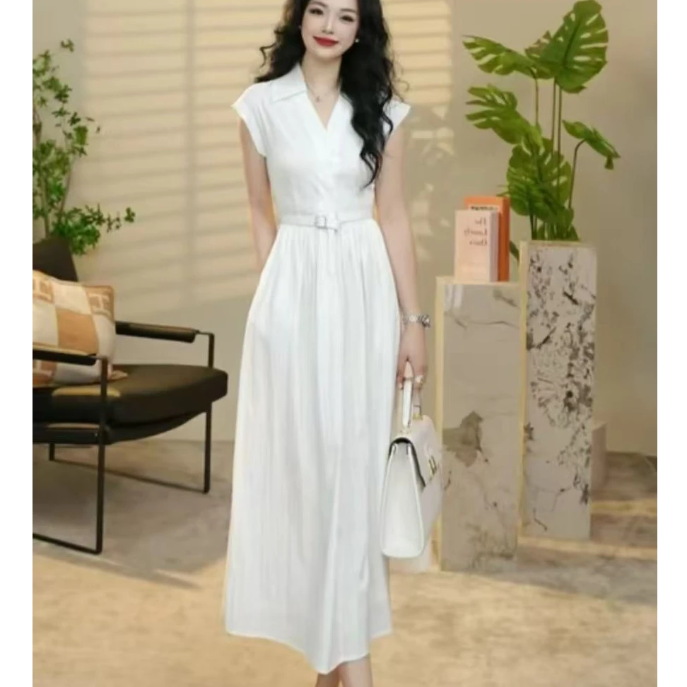 GIRDEAR/哥弟新款小盖袖洋装初恋式显瘦连衣裙（附腰带）150003