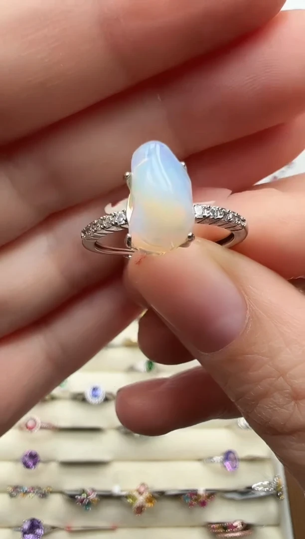 银S925镶嵌欧泊戒指42