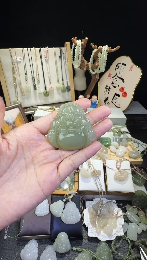 颈饰未镶嵌和田玉+***班48高冰佛公