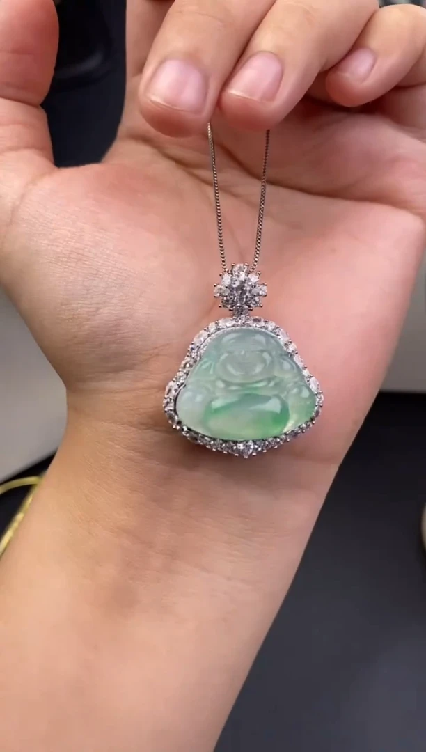 吊坠(不含链)银S925镶嵌翡翠银镶嵌翡翠吊坠