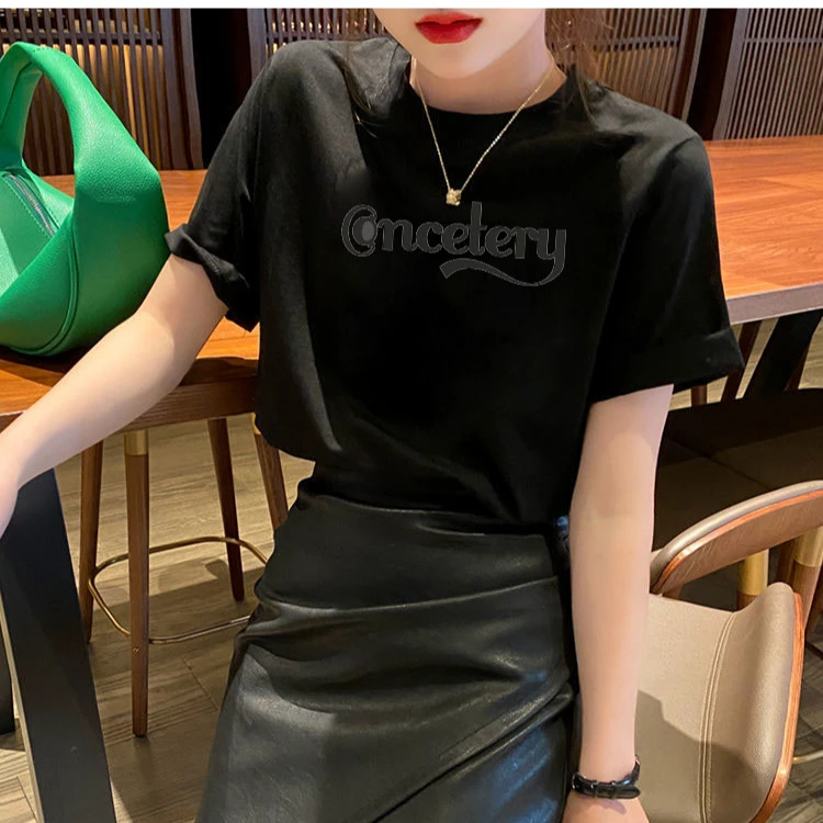 【艺霜霜】2025新款显瘦T恤百搭宽松圆领