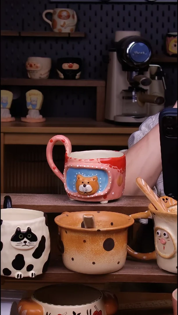 杯子陶景德镇可爱设计师款陶瓷
