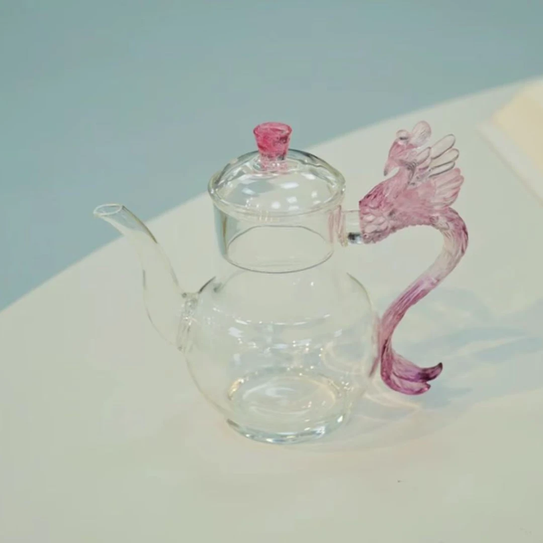 予御丨卡普拉-鸾凤玻璃执壶-粉彩琉璃 140ml