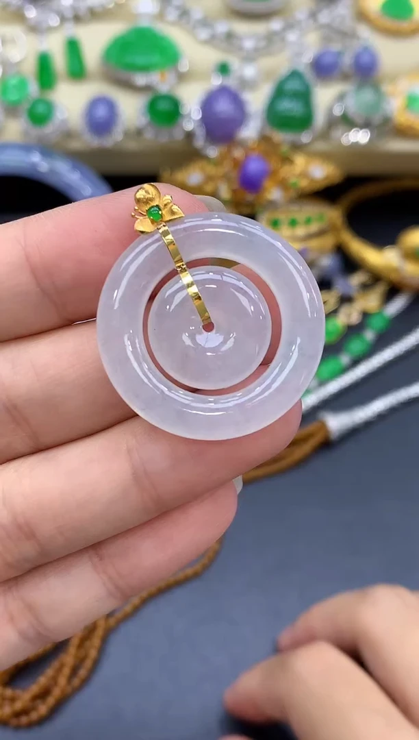 颈饰18K金镶嵌翡翠255-中国好珍宝