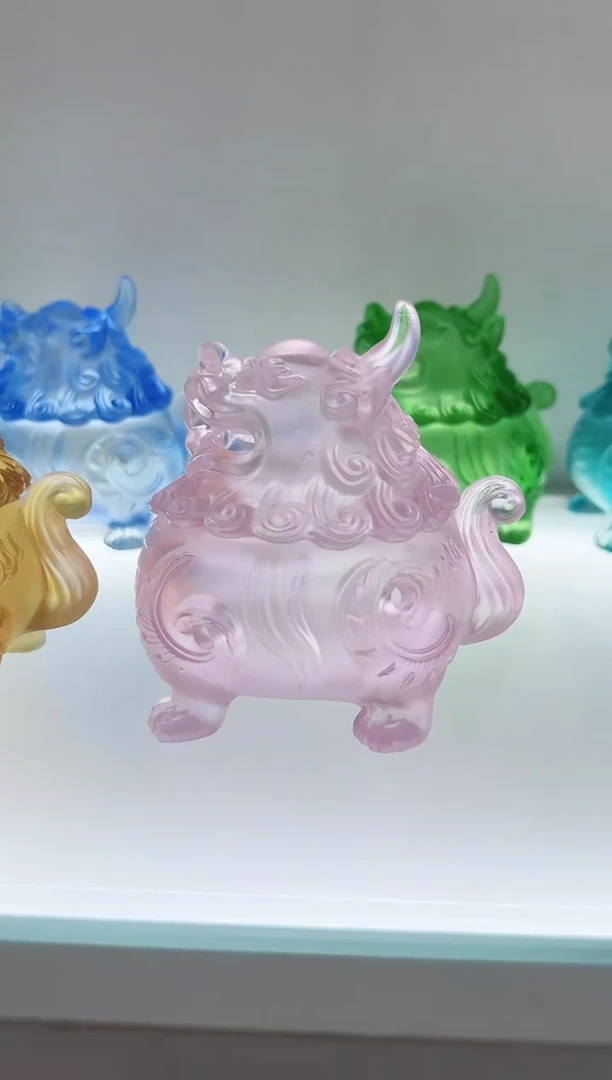 手工艺品琉璃古法琉璃小号狻猊香炉