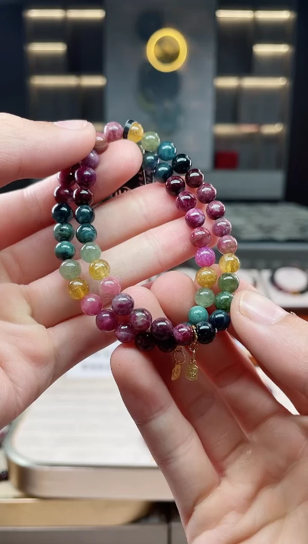 未镶嵌老矿碧玺单圈手串6mm+碧玺多样性发一条xion