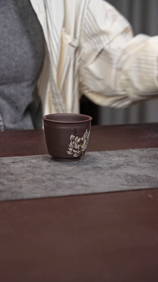 茶杯紫砂紫砂金银主人杯