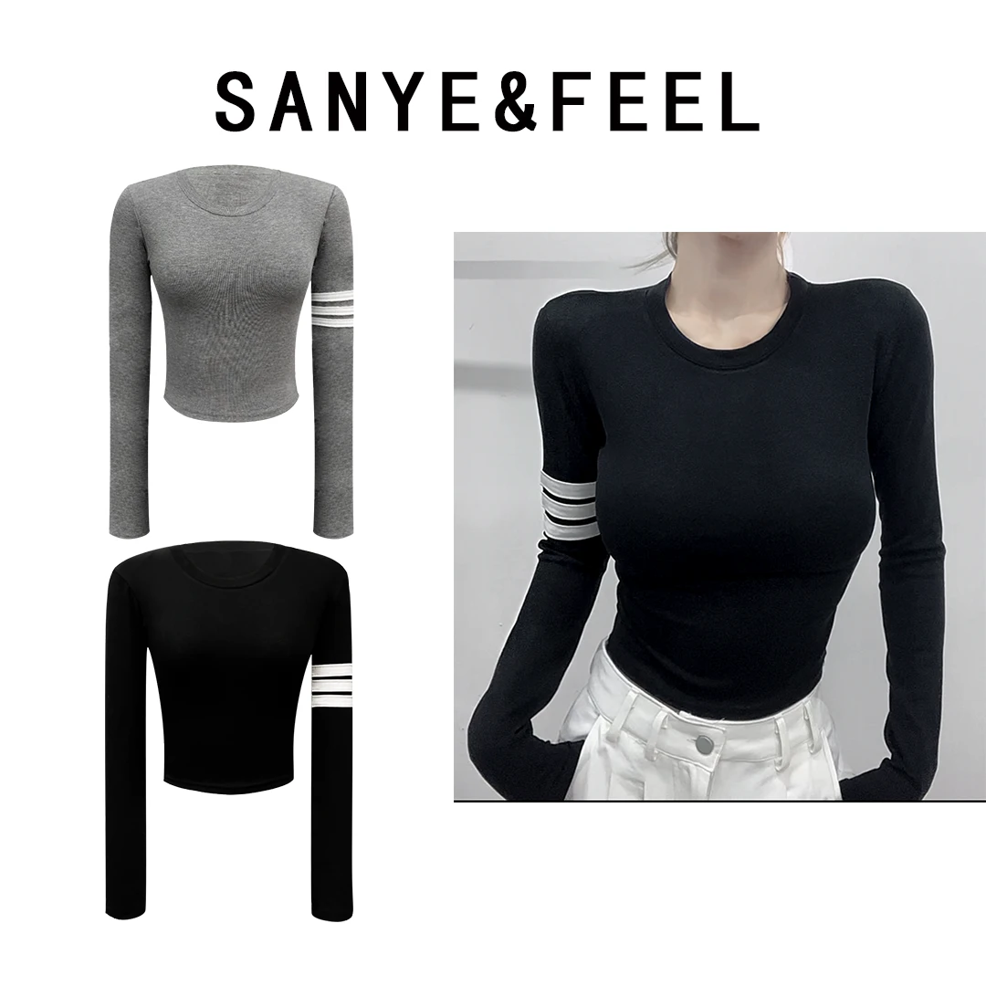 sanye&feel/妍三也【TB女孩】加绒松弛慵懒风条纹时髦上衣53051YX