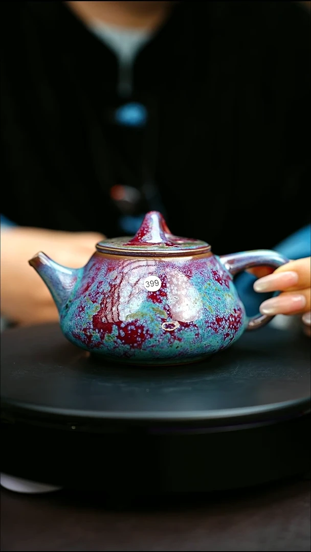 399#原矿钧瓷炉钧釉石瓢壶