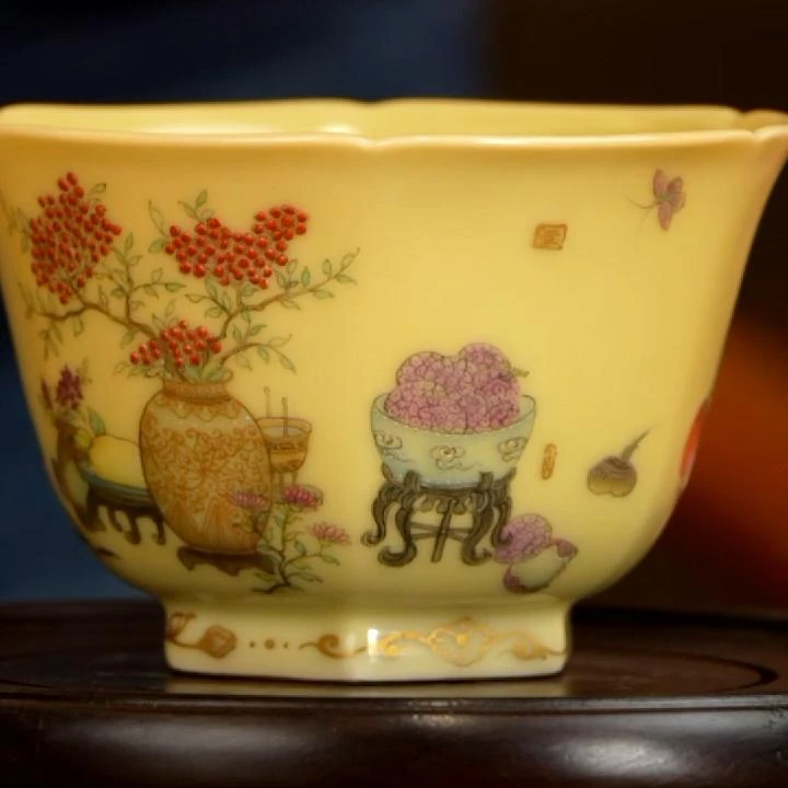 【小乔赏瓷】 谢小金清供图杯xxj335