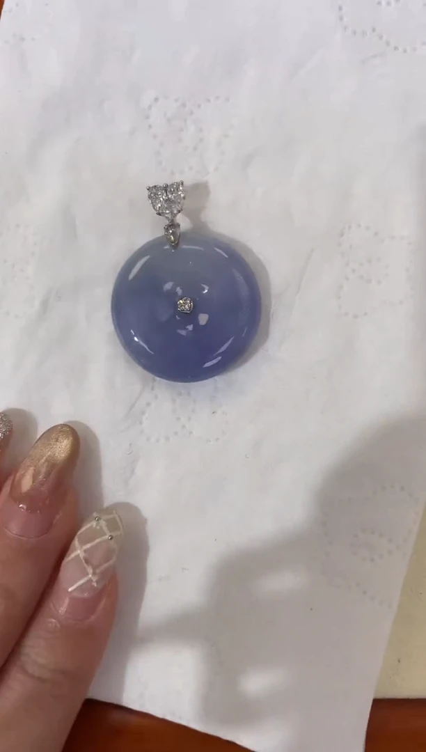 【闪购商品】翡翠颈饰18K金镶嵌天然缅甸a货翡翠