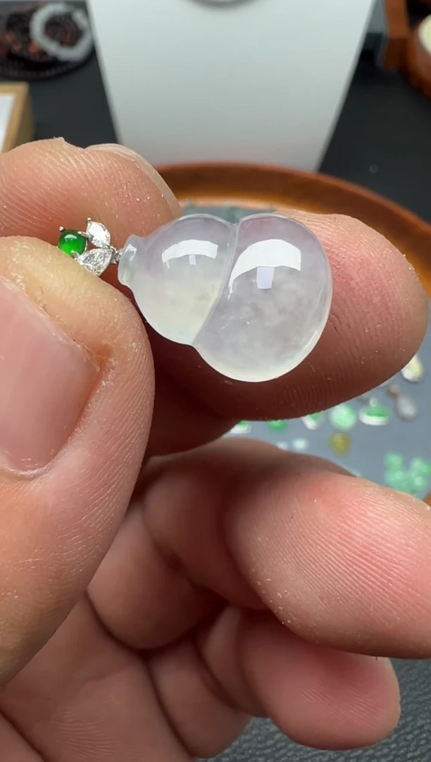 颈饰18K金镶嵌翡翠（53号链接）纯天然A货缅甸翡翠