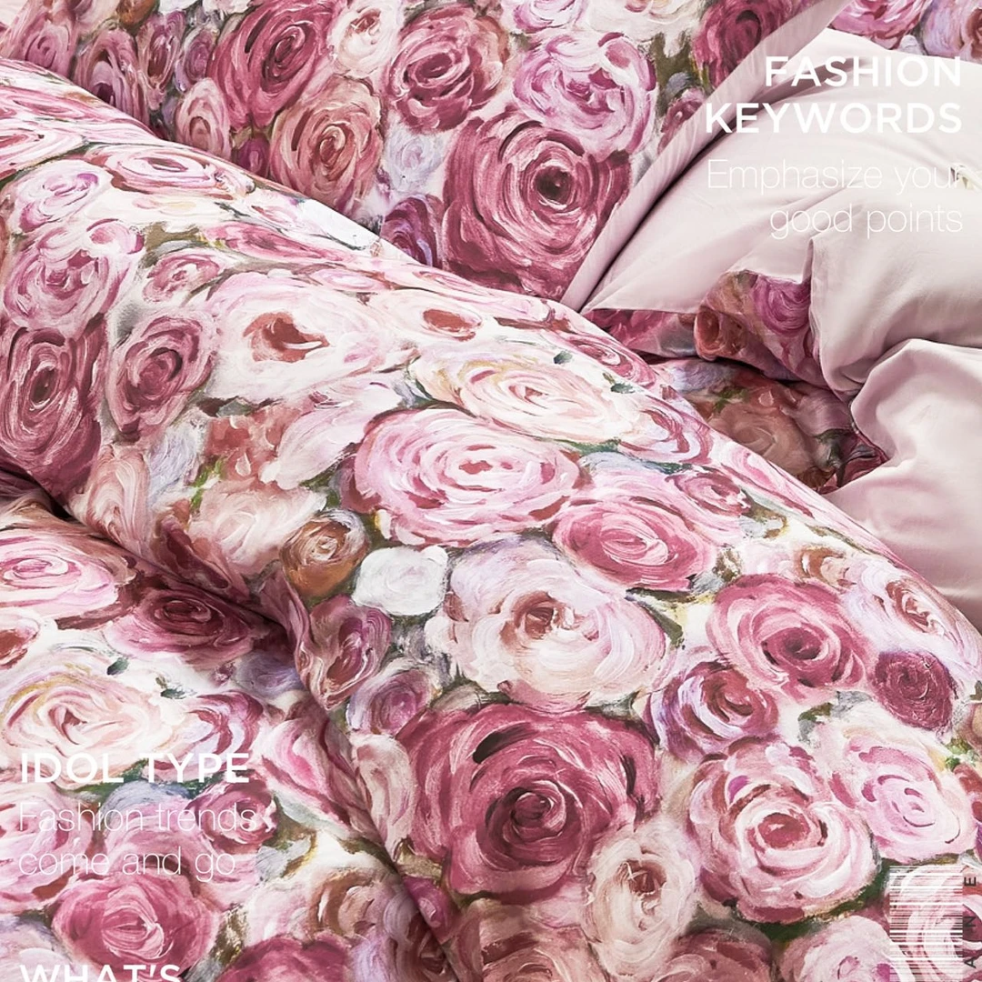 【高货清仓】dlk高端长绒棉纯棉数码印花四件套-99玫瑰