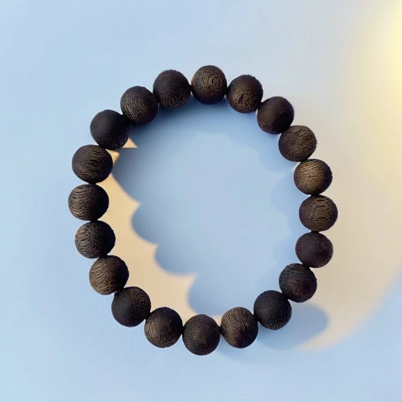 沉香手串海南莺歌绿奇楠10mm圆珠单圈保真天然老料佛珠一等品潼潼