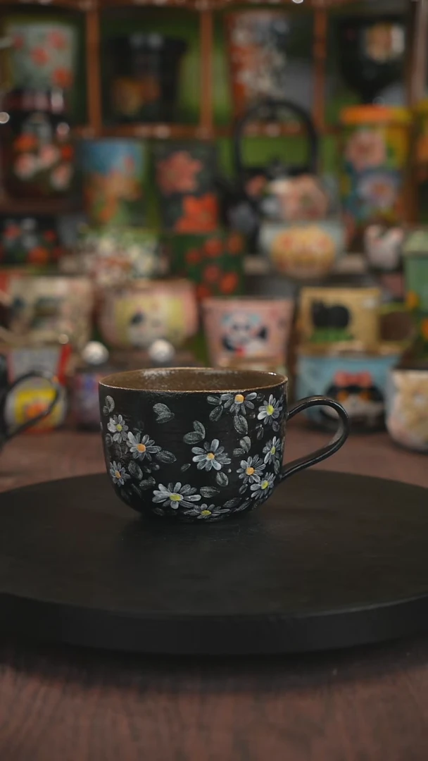 紫砂油画手绘釉下彩