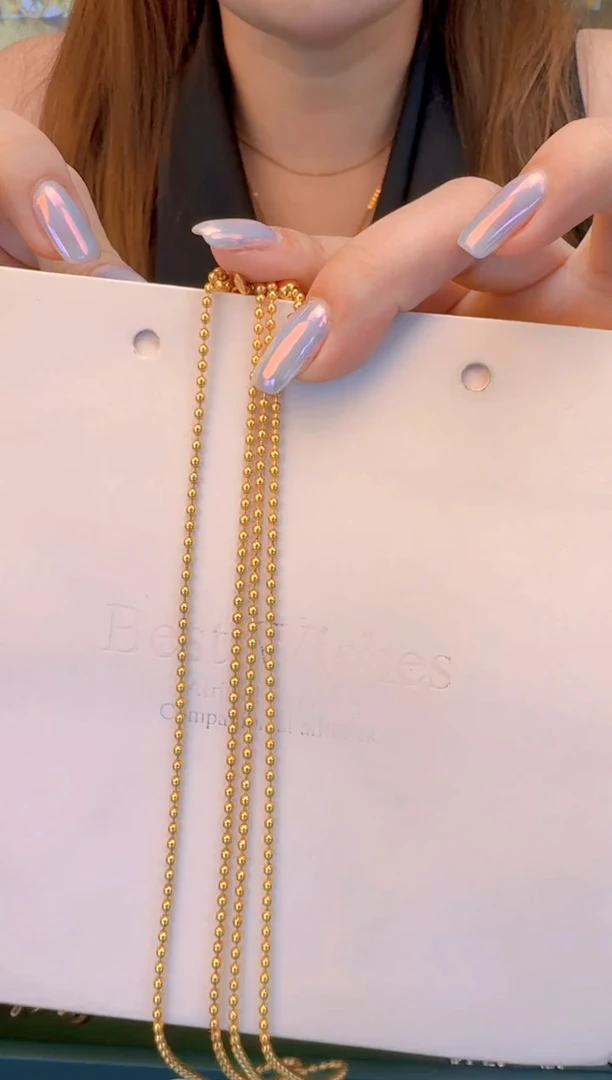 爱心抽拉光面珠链45cm 3.8g（多样性发货）