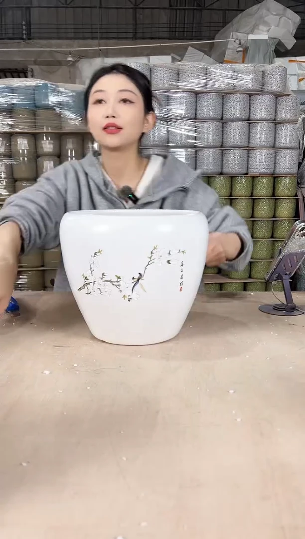【闪购商品】陶瓷蛋型喜上哑白大号23x22
