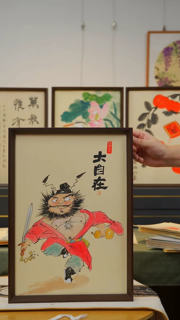 国画A3不落名绘画带框发货 729