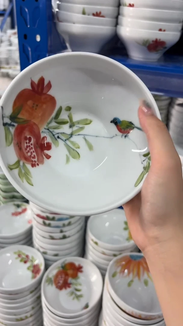 瓷片景德镇高温陶瓷食品级手绘釉中彩-葫芦碗