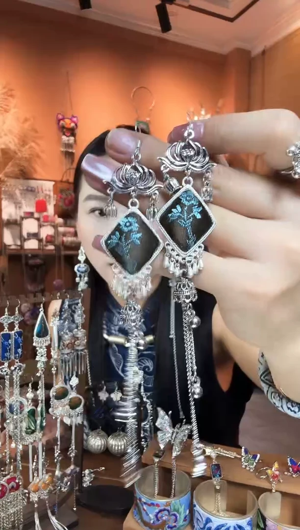 刺绣纯手工民族风耳环