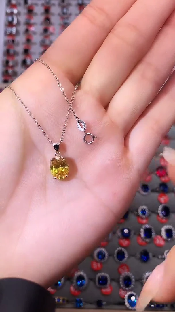 【闪购商品】黄晶吊坠(赠链)银S925镶嵌11111