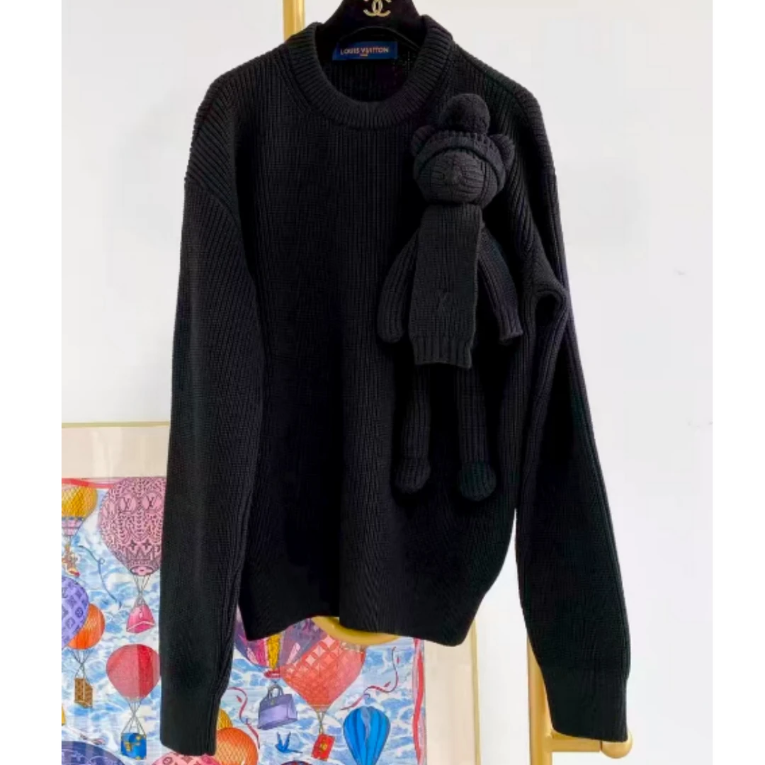 未使用 LouisVuitton/路易威登 路易威登 黑色玩偶针织上衣 XS