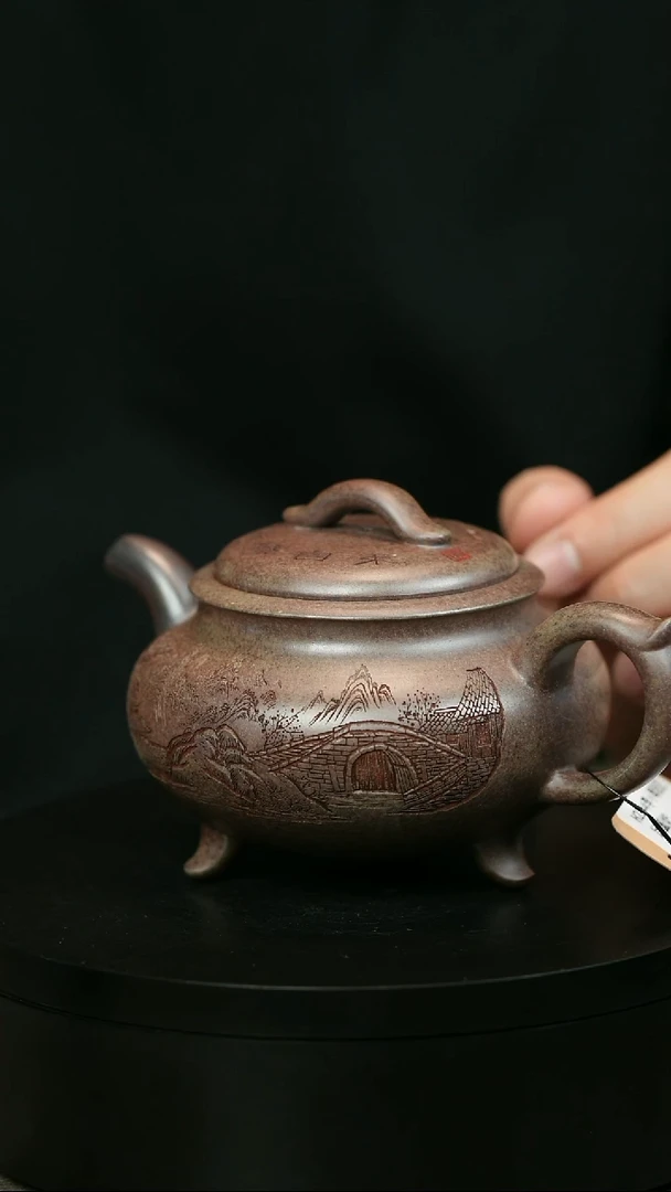 茶壶紫砂爱***️H2244李小琴段泥三足圆炉