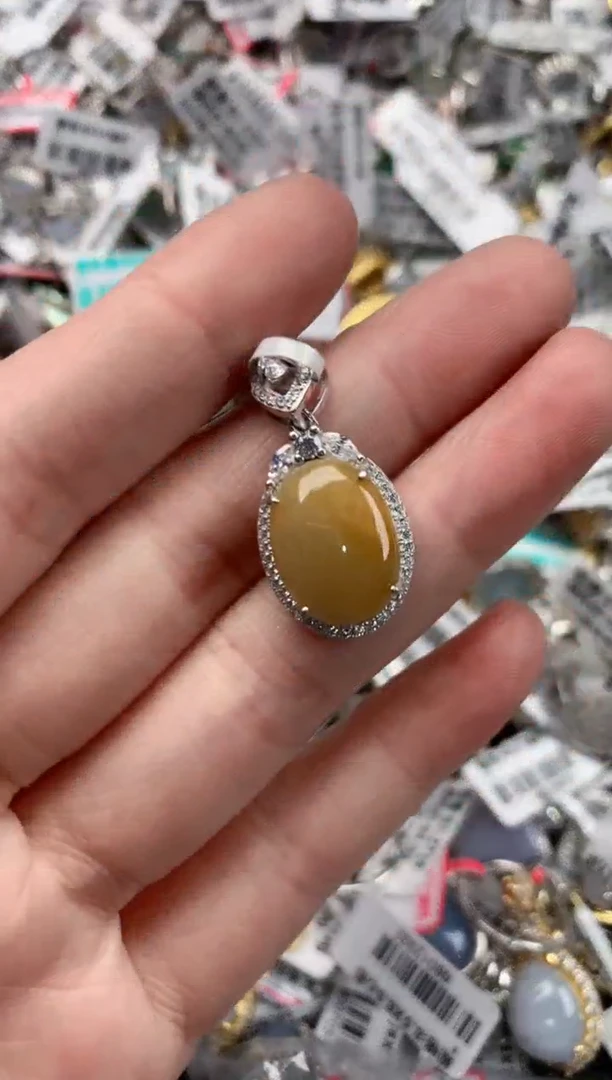 银S925镶嵌戒指翡翠15     4