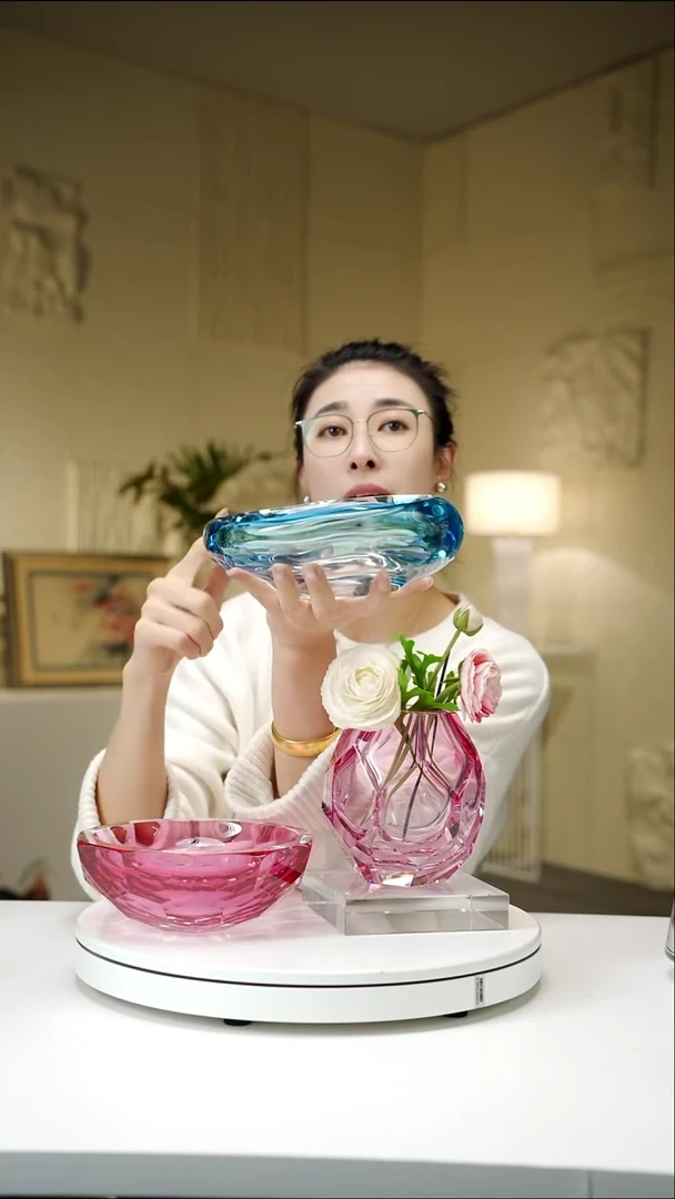 手工艺品琉璃宝石蓝设计款果碗