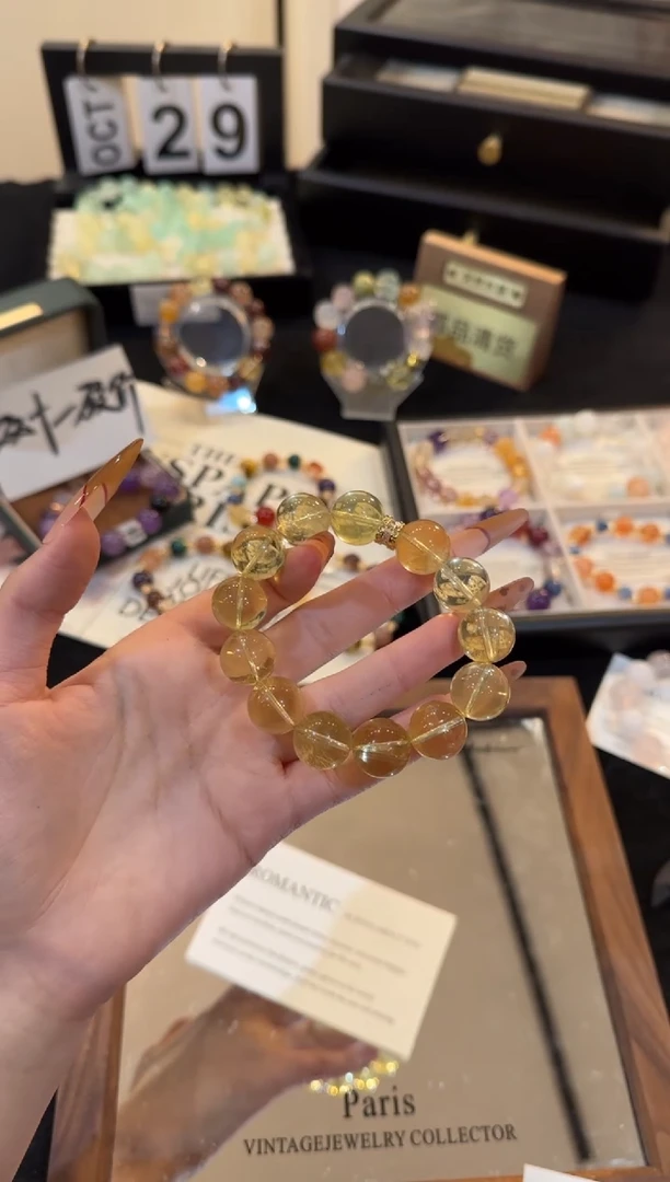 合金手链水晶黄水晶x3195