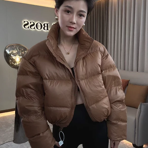 【耿老板6002#P】时尚百搭设计师款精致短款显高面包服女羽绒服