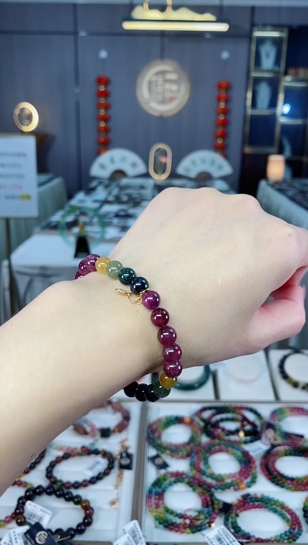 未镶嵌老矿碧玺单圈手串7mm+碧玺hon多样性发一条