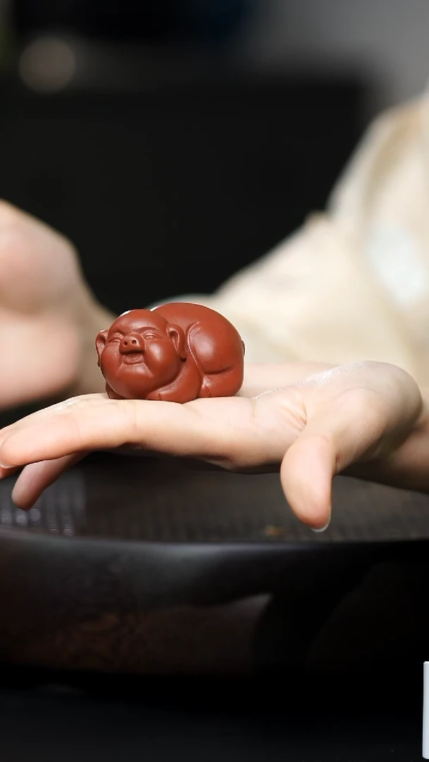 紫砂福猪茶宠摆件