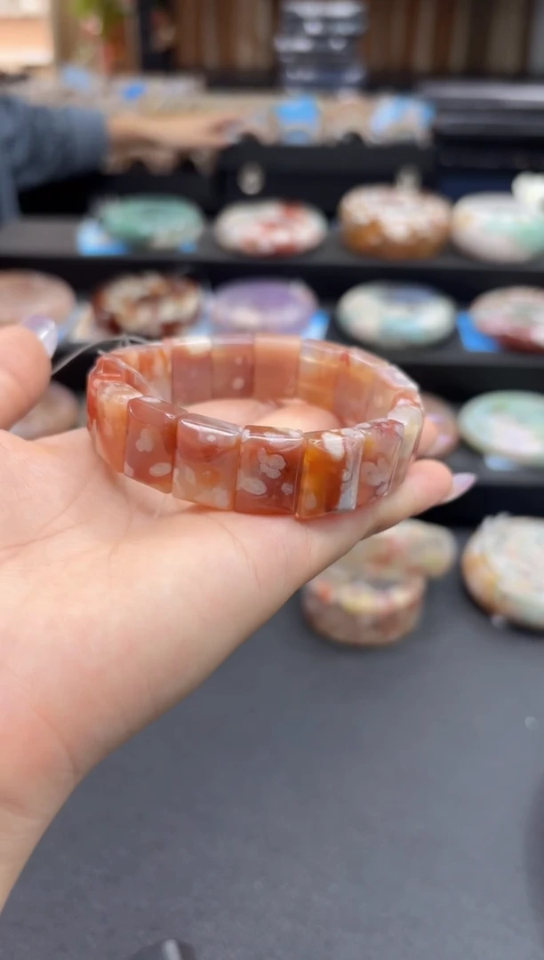 未镶嵌手串石英质玉C518樱花手牌(默认微瑕)