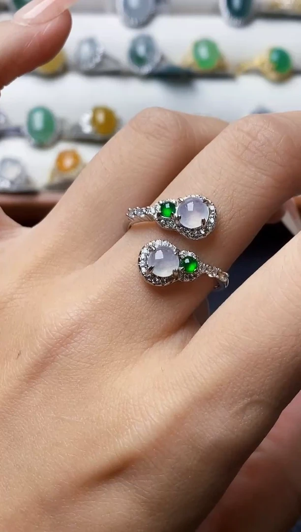 银S925镶嵌戒指翡翠3045