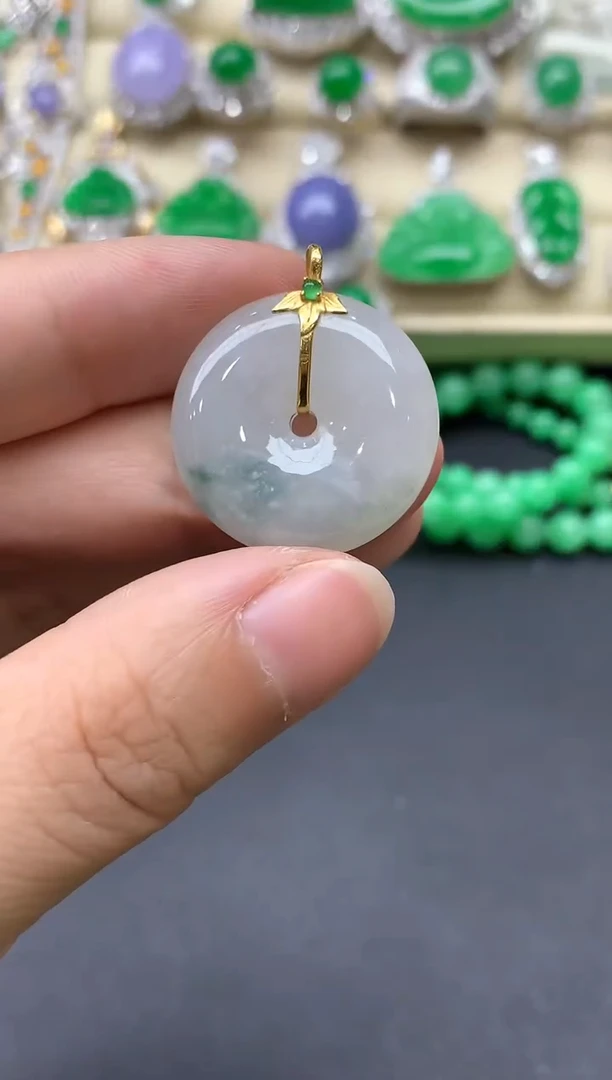 翡翠18K金镶嵌颈饰142-中国好珍宝