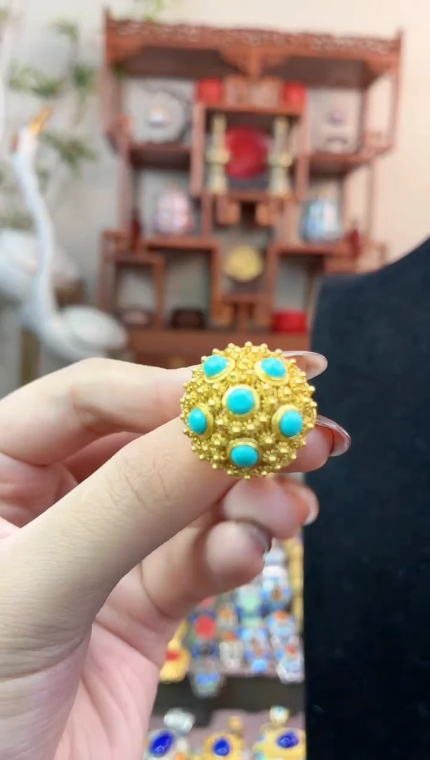 非遗手工花丝镶嵌戒指