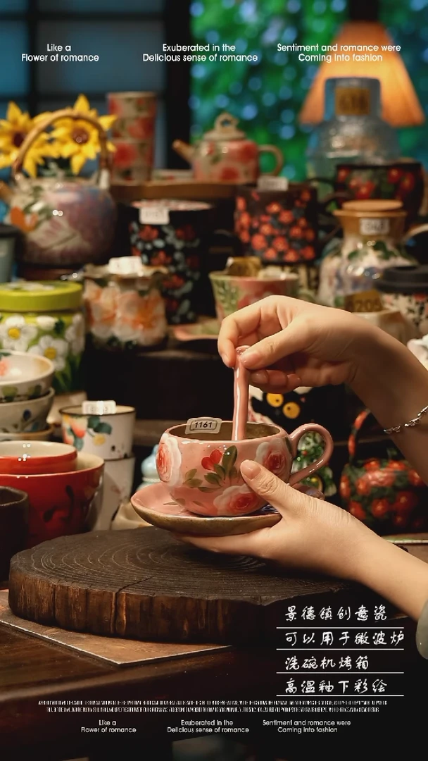 陶瓷景德镇高温釉下彩手工手绘款式@A1161@