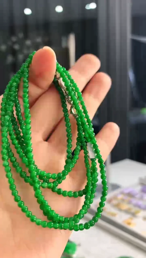 【闪购商品】翡翠颈饰18K金镶嵌珠串