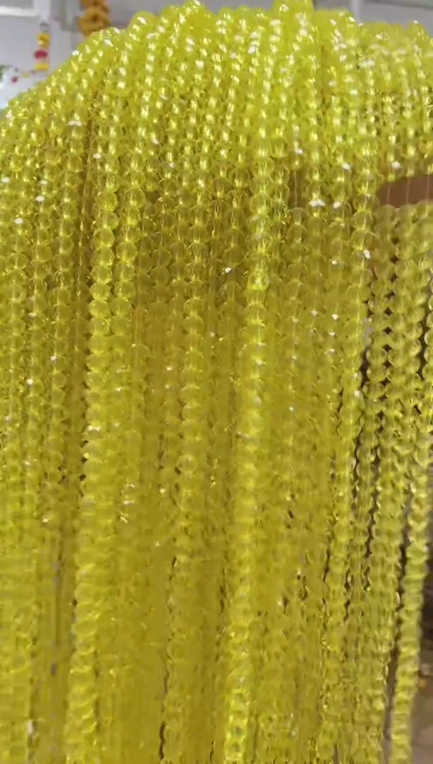 玻璃03020卡4水晶扁500颗柠檬黄