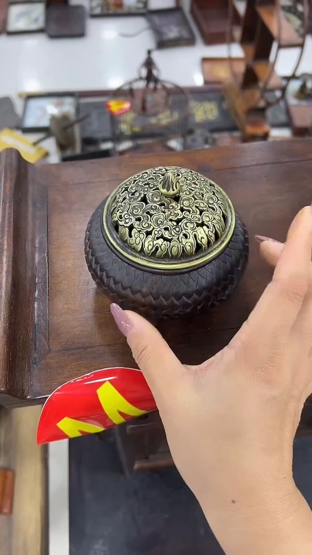 木质木沐头淘摆件木雕  香炉
