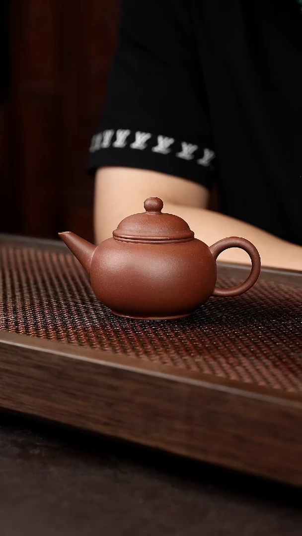 茶壶紫砂红皮龙水平