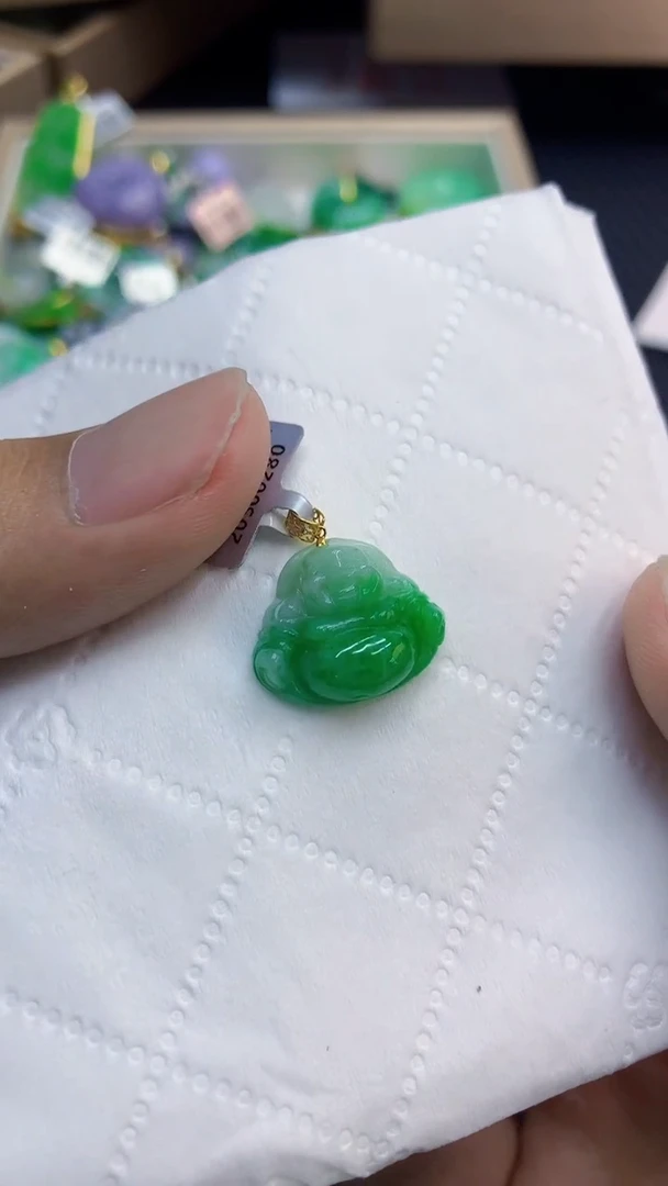 翡翠18K金镶嵌颈饰             1