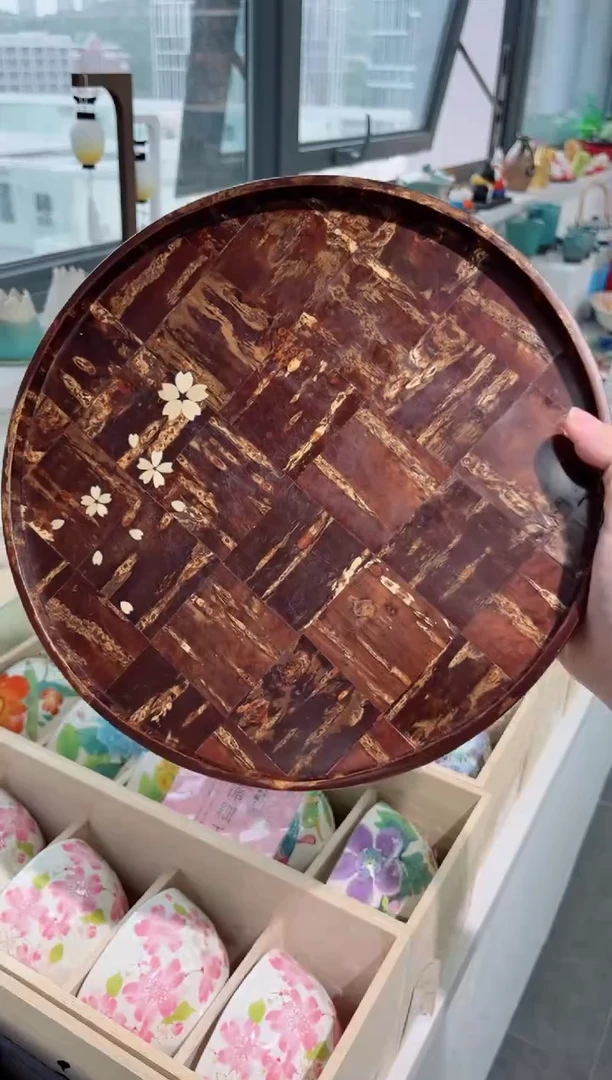 瓷片新品山樱托盘
