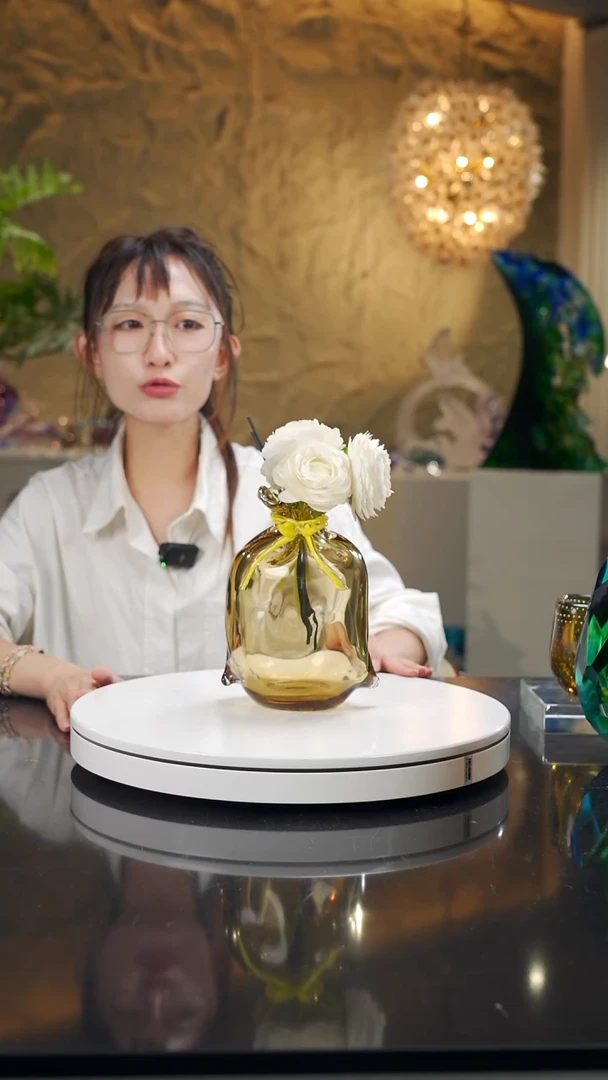 手工艺品琉璃茶金色钱袋子摆件
